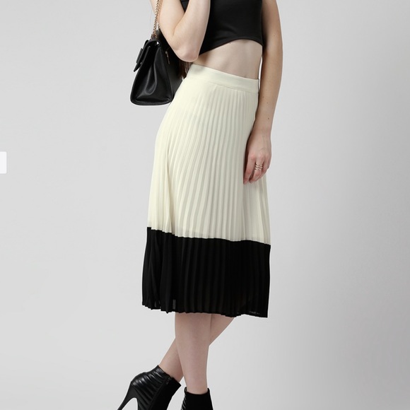 Forever 21 Pleated Colorblock Skirt Sz M - Picture 11 of 13